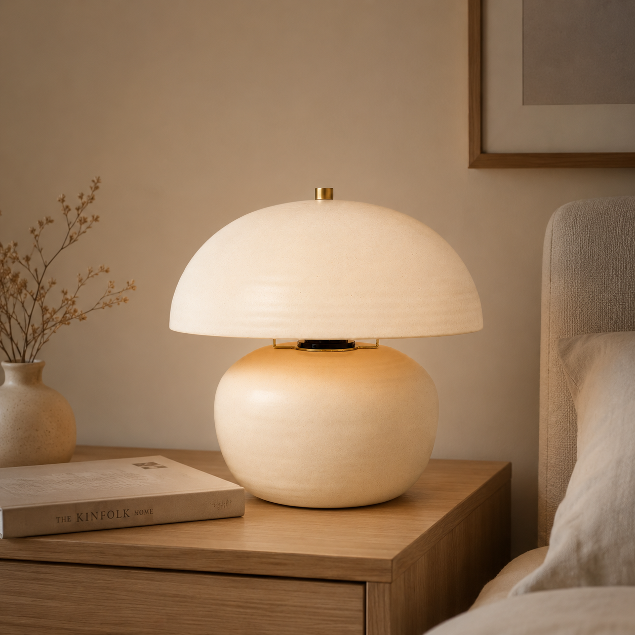 Mushroom Table Lamp Sour Cream - Image 5