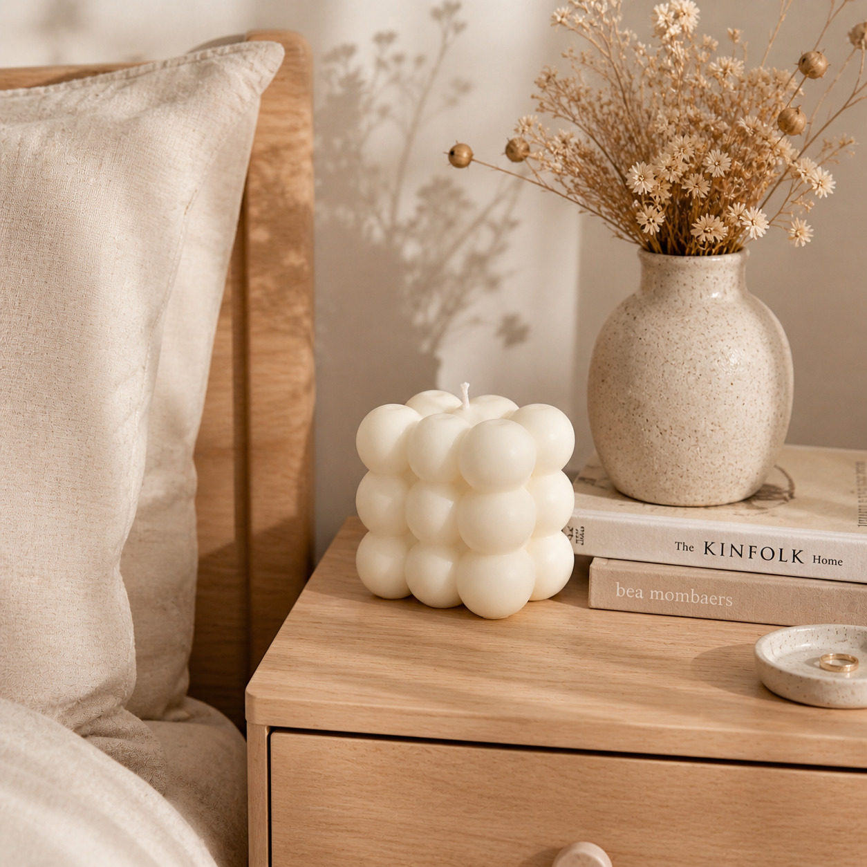 Unushome - Cream Soy Wax Bubble Cube Candle - Image 6