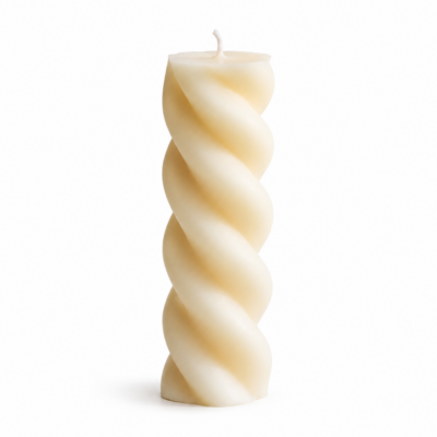 Minimalist Cream Twisted Soy Candle