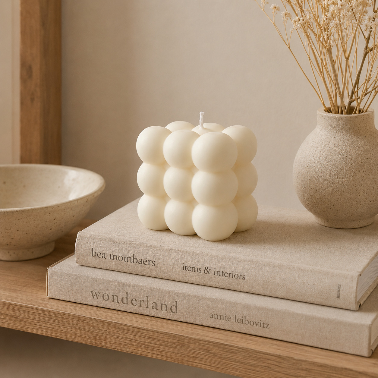 Unushome - Cream Soy Wax Bubble Cube Candle - Image 7