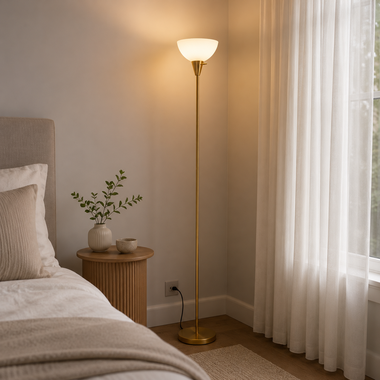 Torchiere Floor Lamp Gold - Image 2